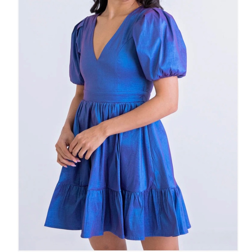Karlie Taffeta Vneck Dress